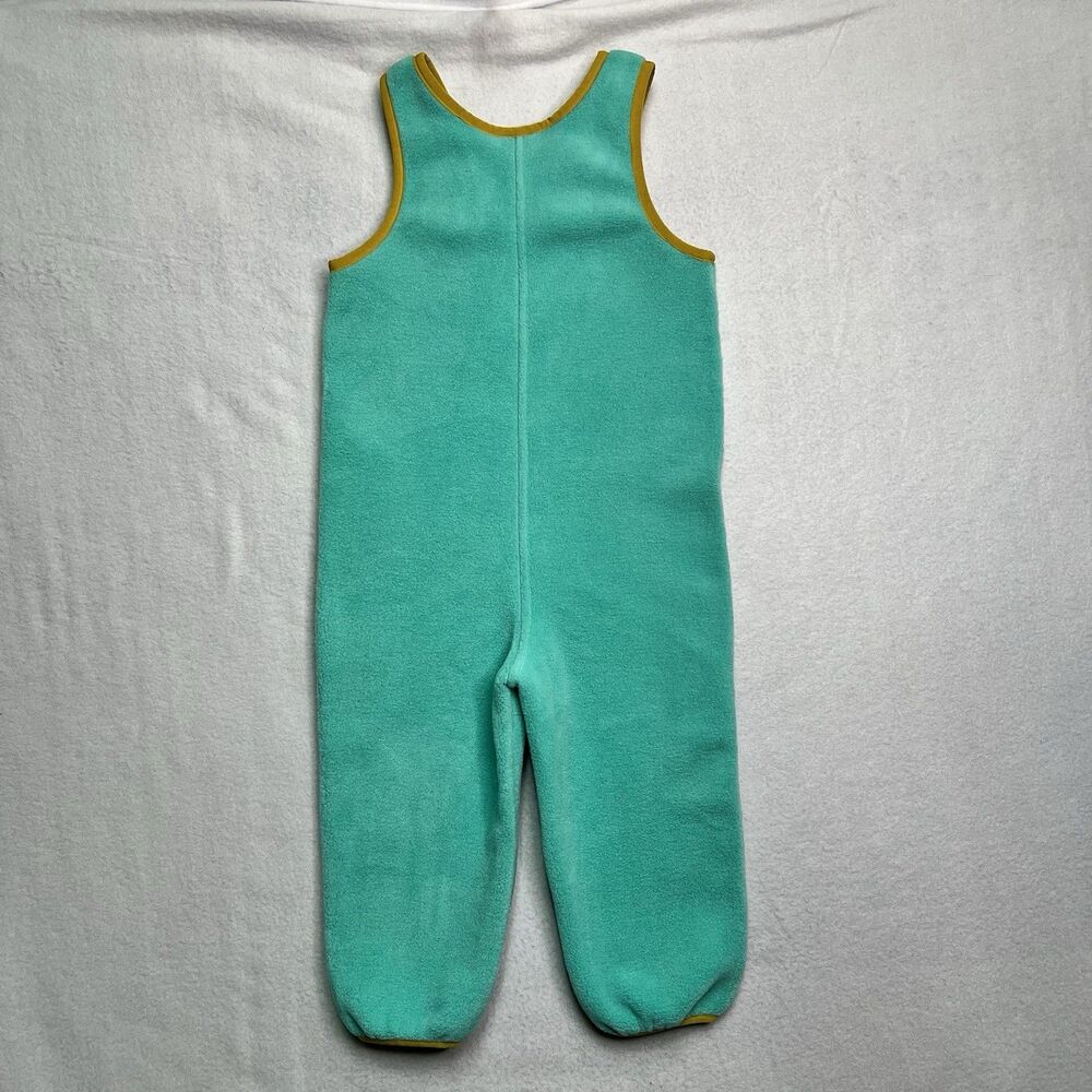Patagonia Kids Baby Synchilla 1 Piece Fleece Overalls Adjustable Straps 3T Teal - Picture 4 of 6